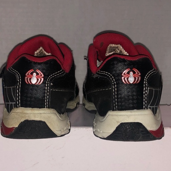 Marvel Spider-Man Sneakers Toddler Sz 8 Velcro Closure Black Red lite-up135639 - Picture 4 of 7